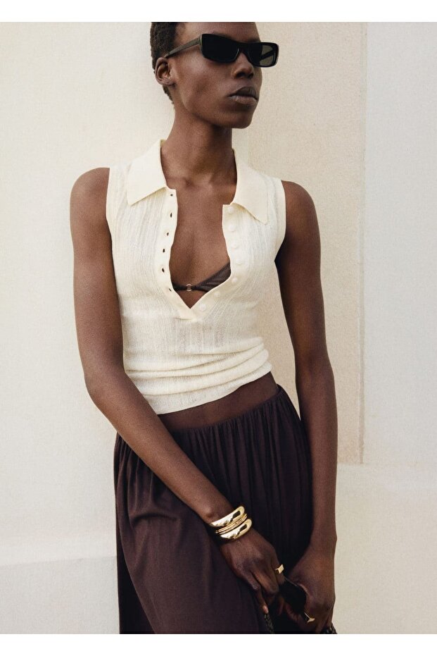 Polo yaka triko bluz - 8