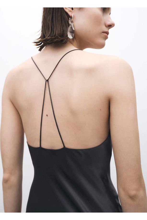Drape yakalı ipek elbise - 8