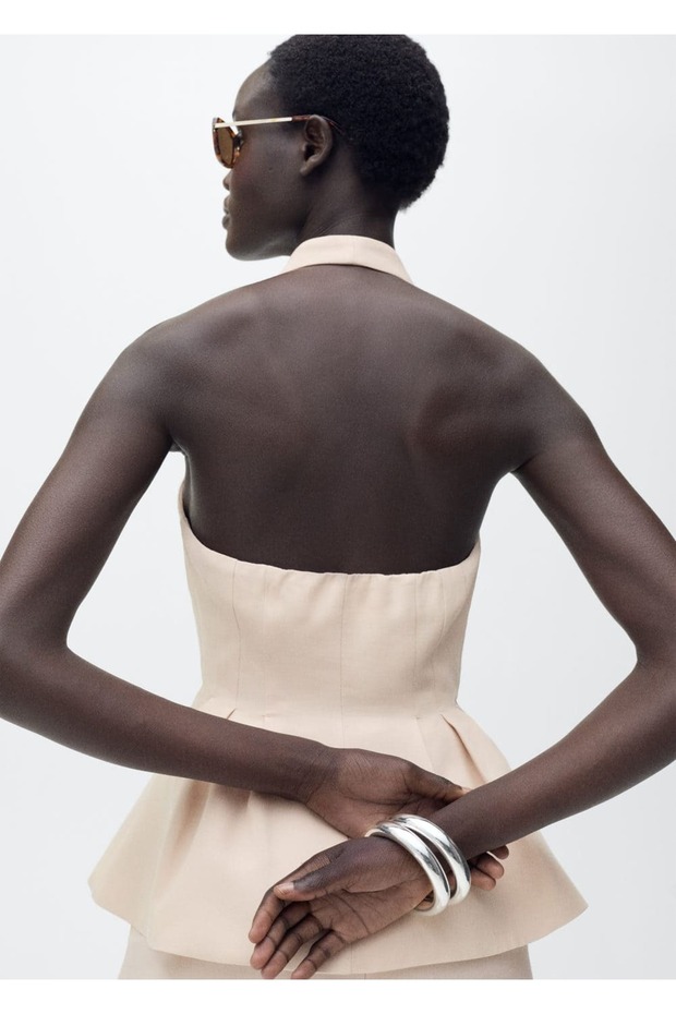 Halter yaka pensli yelek - 4