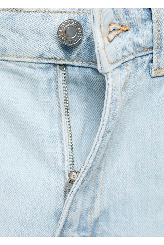 Yüksek Bel Mom-fit Denim Şort - 5