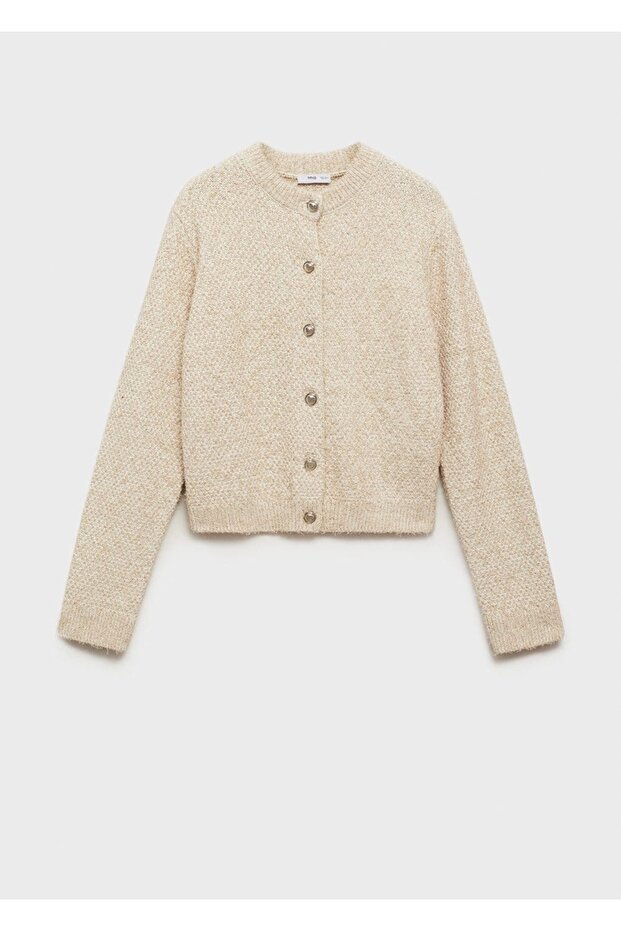 Düğmeli kalın triko ceket - 3