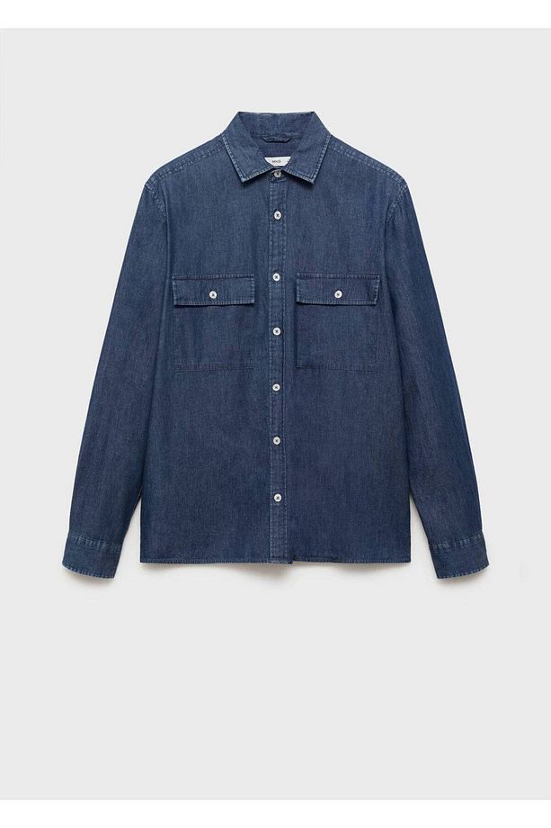 %100 pamuklu chambray gömlek - 3