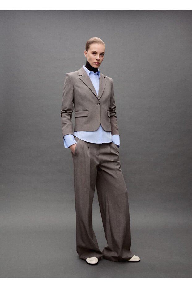 Wideleg kumaş pantolon - 7