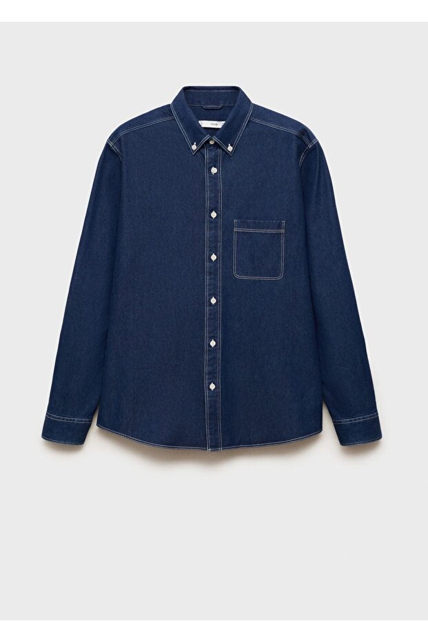 Normal kesim denim gömlek - 3