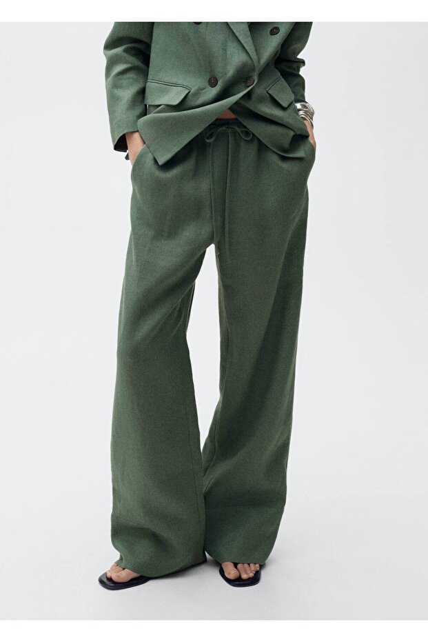 Gerade geschnittene Leinenhose - 1