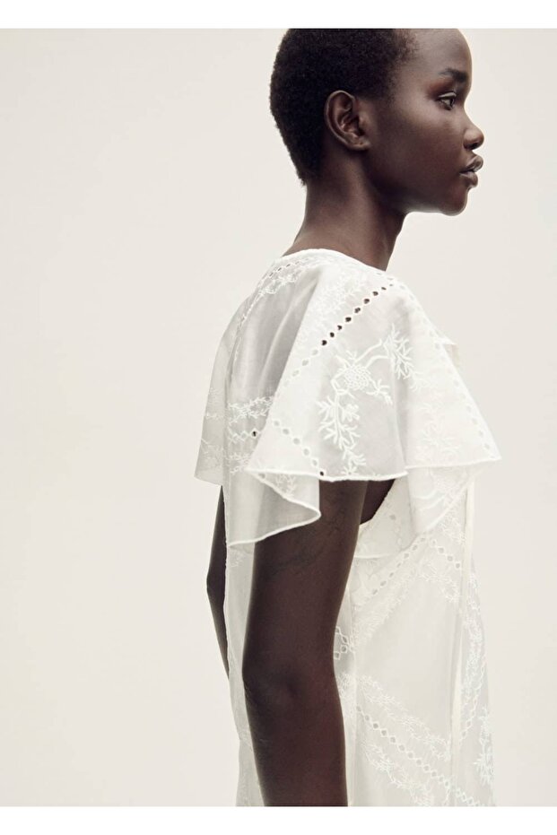 Ajur detaylı işlemeli elbise - 1