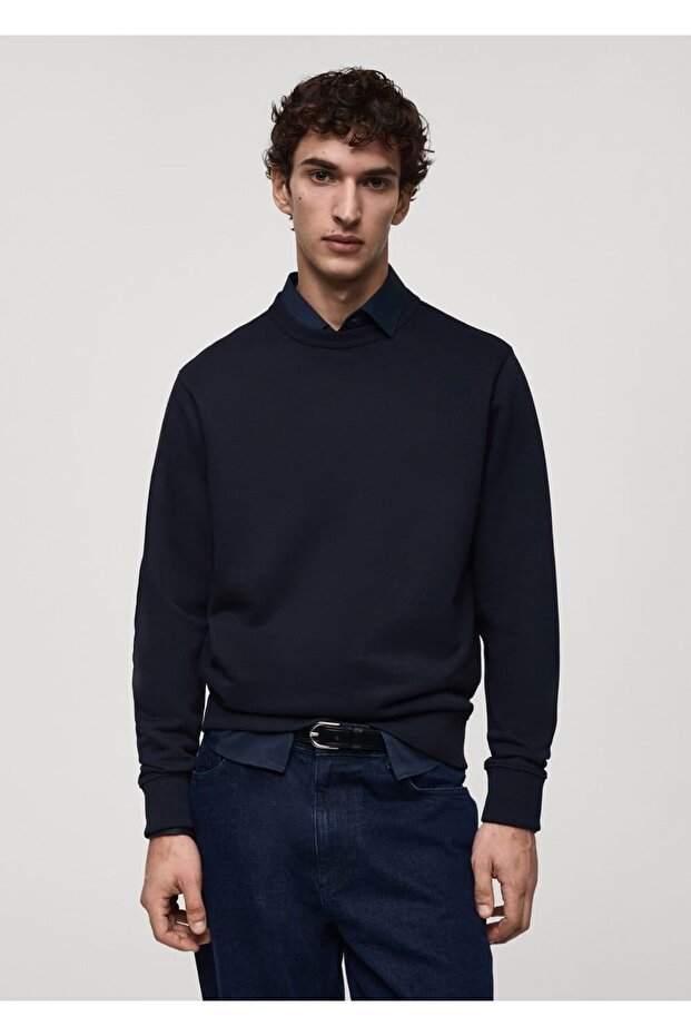 Regular kesim pamuklu sweatshirt - 1