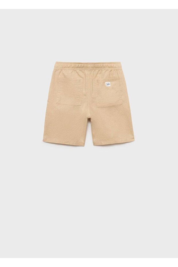 Beli elastik keten bermuda şort - 4