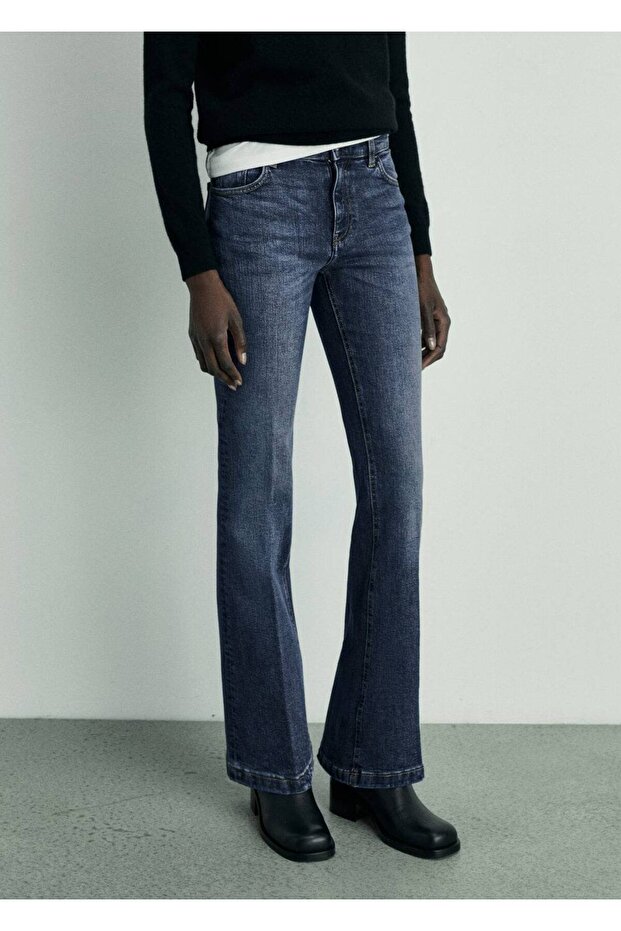 Düşük belli flare jean - 1