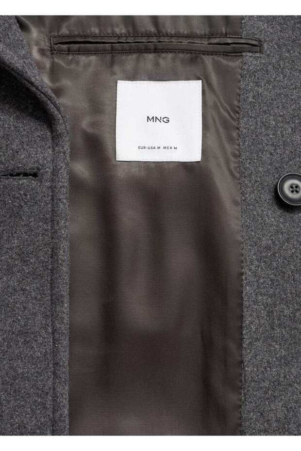 Kruvaze kesimli yün palto - 8