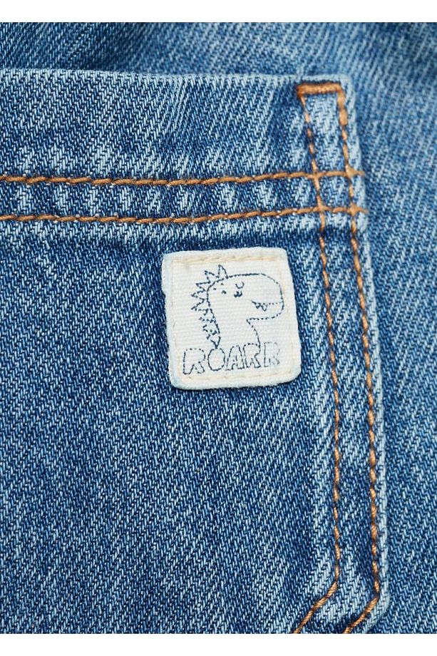 Bağcıklı denim şort - 5