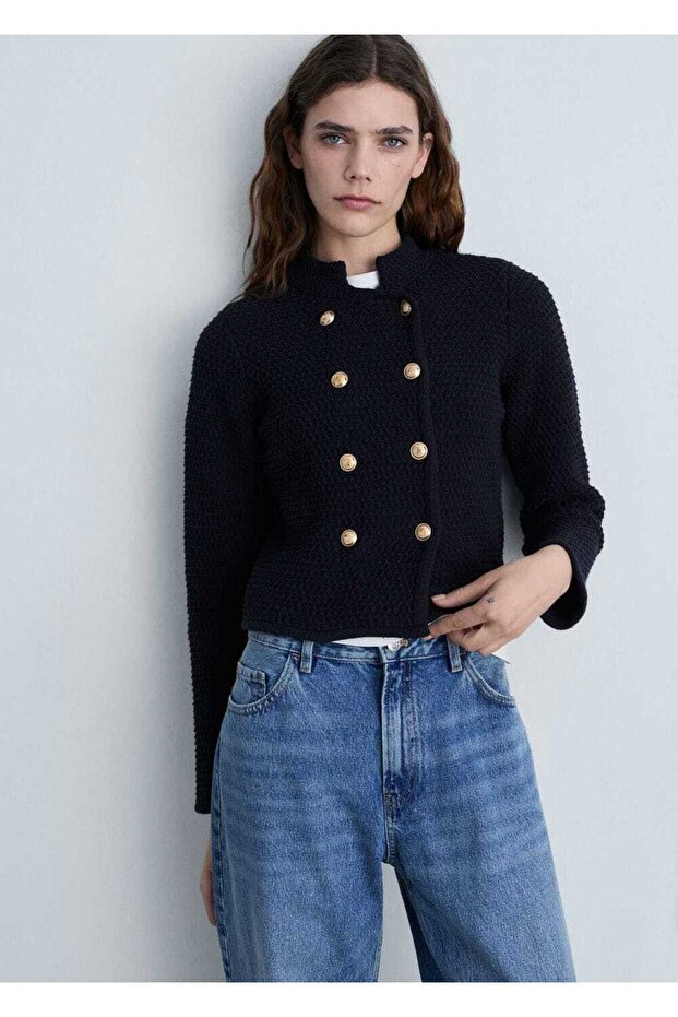 Kruvaze triko ceket - 1