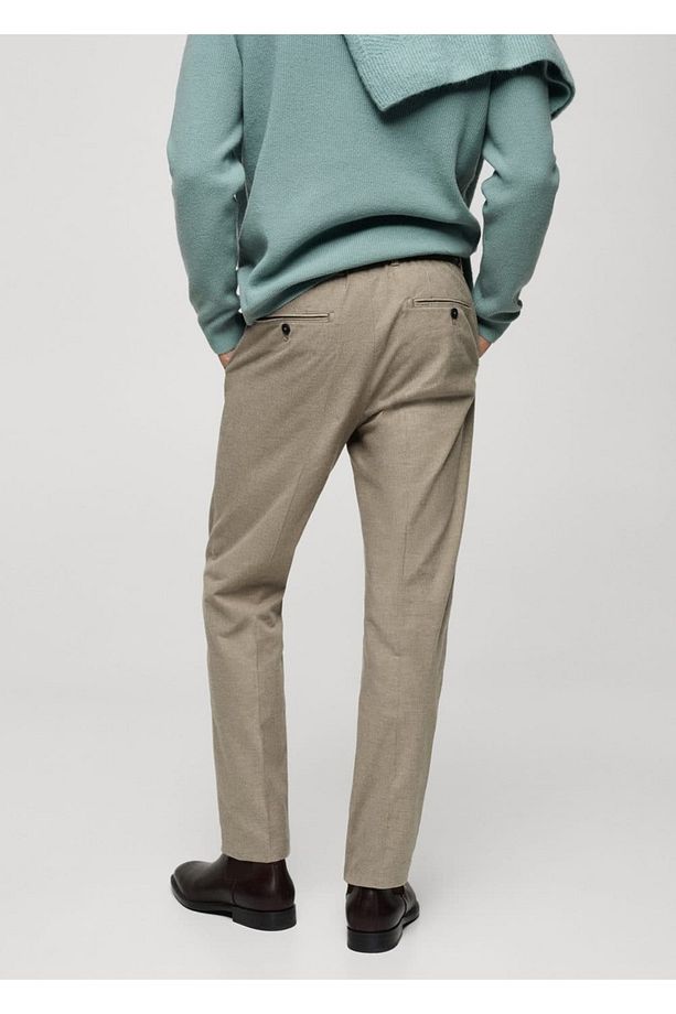 Regular kesim flanel pantolon - 4