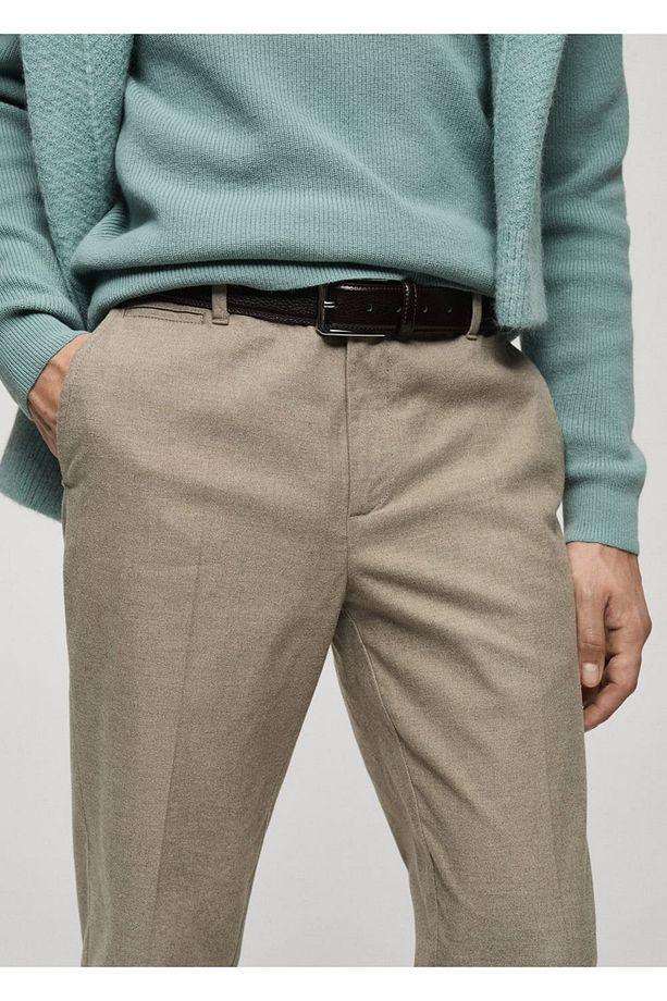 Regular kesim flanel pantolon - 8