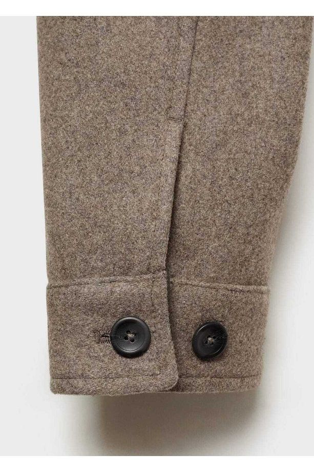 Flanel yün karışımlı gömlek ceket - 7