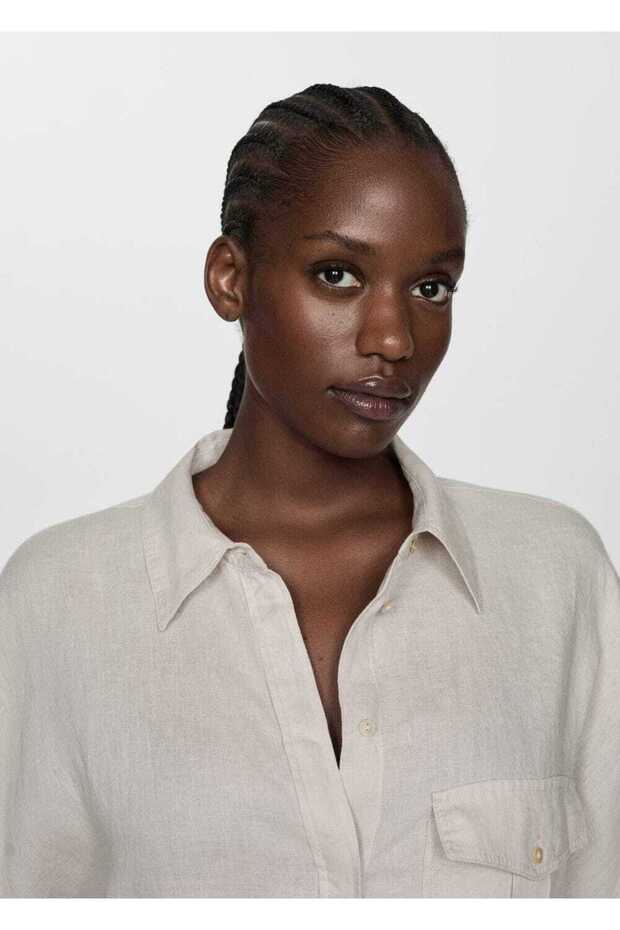 Cepli keten gömlek - 5