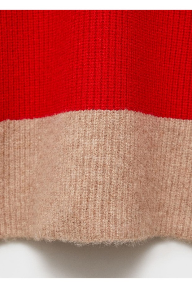 Çizgili polo yaka kazak - 7