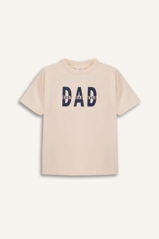 Erkek Bebek Dad Baskılı Bisiklet Yaka Kısa Kollu Tişört C3997A525SM - 1