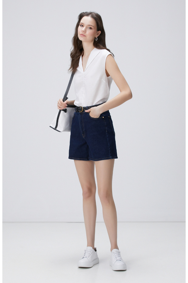 Beyaz Keten Bluz - 3