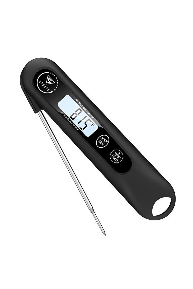 Digital Meat Thermometer, Instant Read Food Thermometer with Backlight LCD Screen, Foldable Long Probe