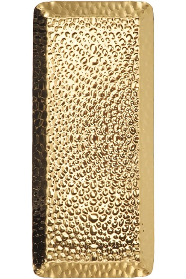 صينية تقديم مستطيلة حديثة مزخرفة، صينية زينة مطروقة - 5