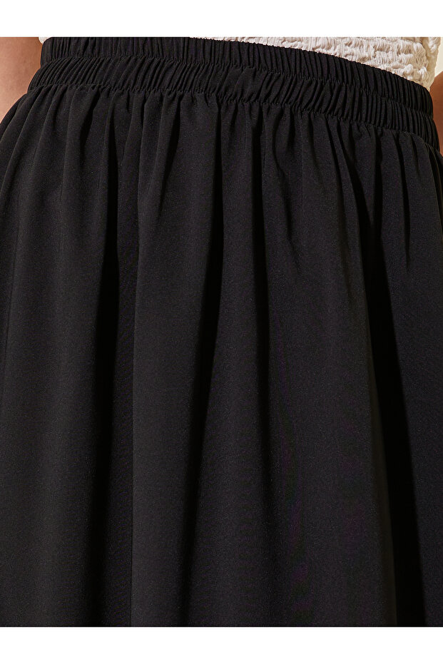 Solid Mid Rise A-Line Maxi Skirts - 3