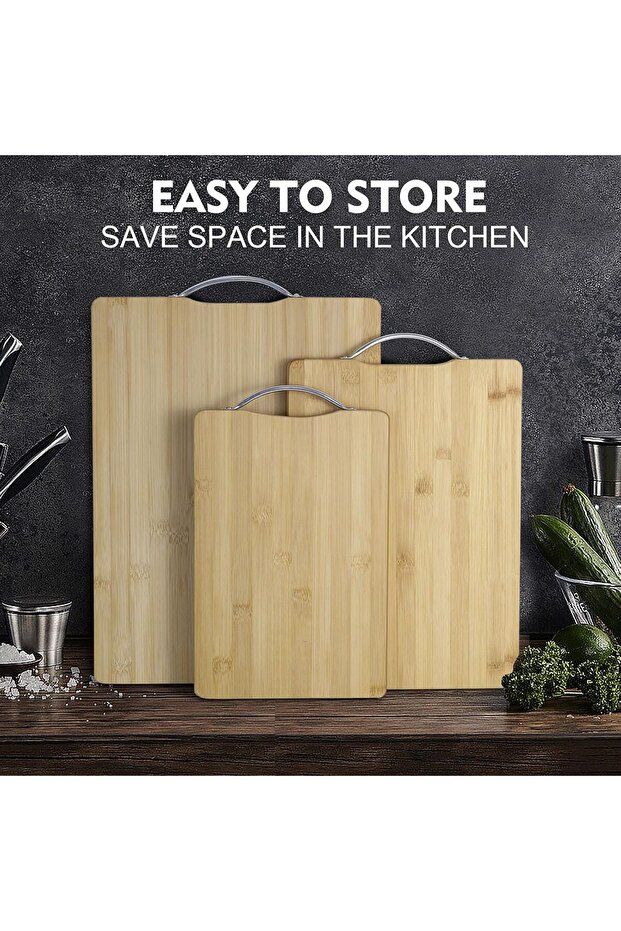 طقم ألواح تقطيع من الخيزران مكون من 3 قطع - 6