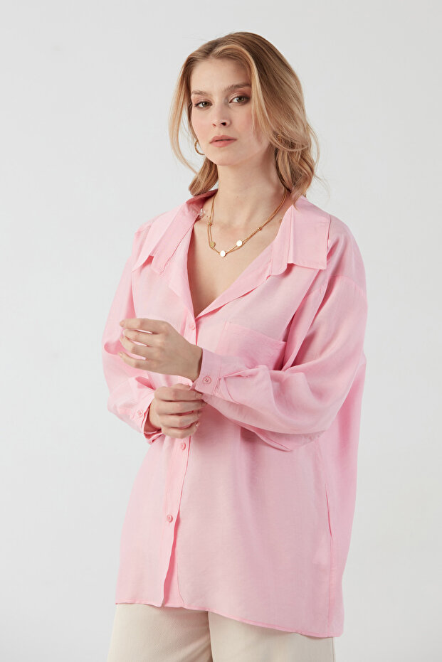 Basic Cepli Salaş Şifon Gömlek - 3