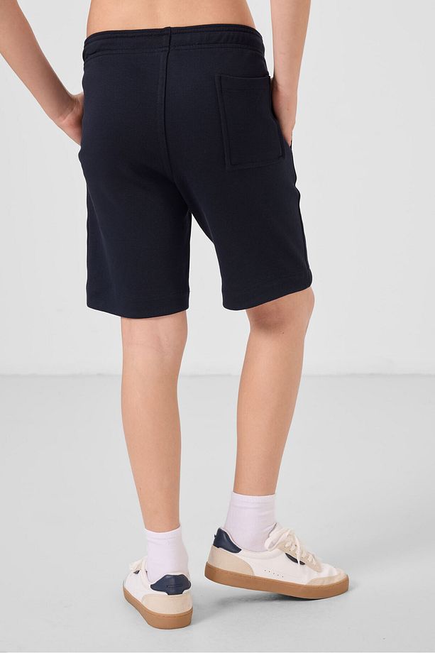 Lacivert Pamuklu Yumuşak Dokulu Standart Fit Basic Erkek Çocuk Şort - 11293 - 6