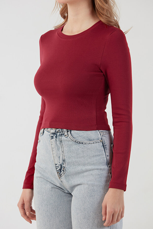 Body Crop Basic Crew cu mânecă lungă - 5