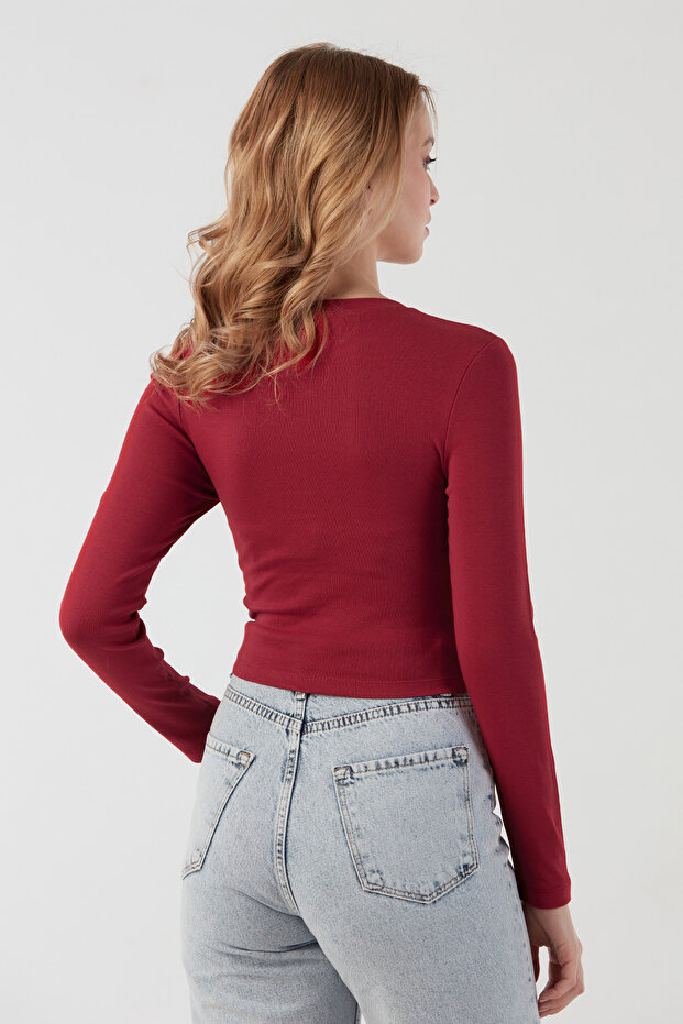 Body Crop Basic Crew cu mânecă lungă - 3