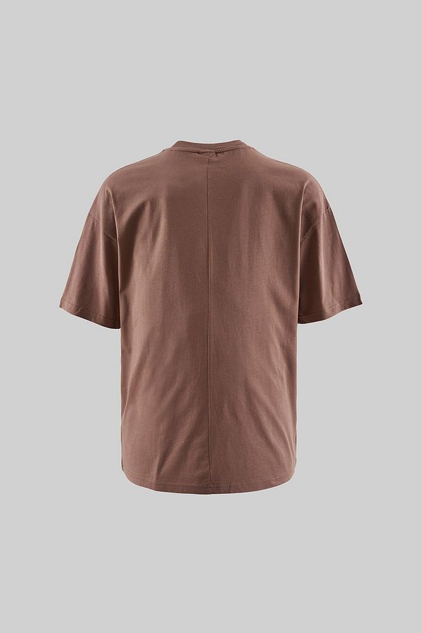 Erkek Basic Super Pamuklu Oversize Kakao Tişört - 8