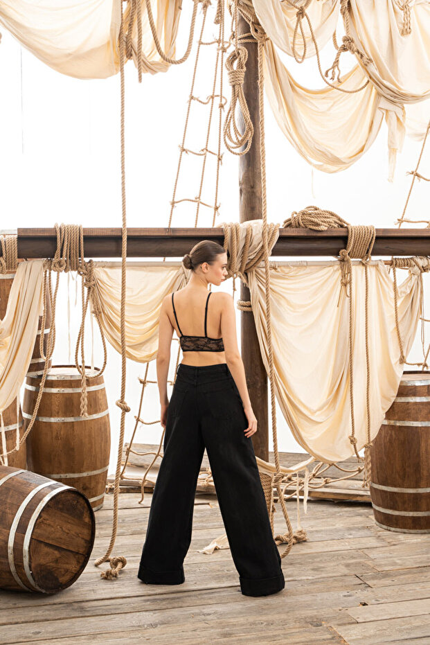 Siyah Dantel Bralette - 8