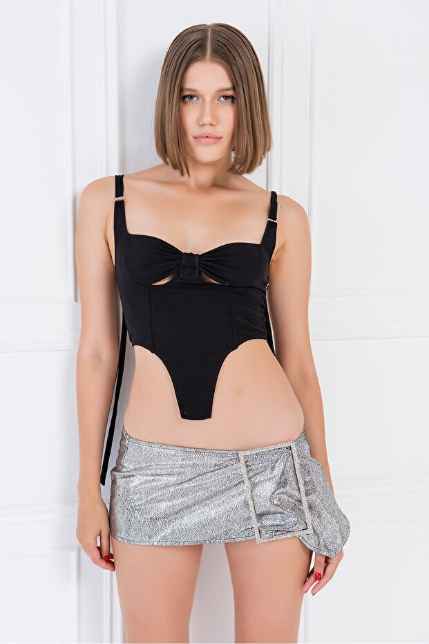 Siyah Askılı Büstiyer - 4