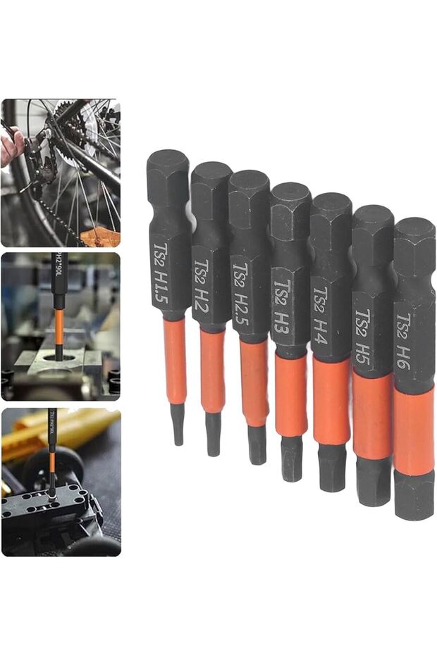Matkap için Bits Vidalama Ucu ve Yıldız Alyen Seti 20li Profesyonel Ph2 Pz2 Yıldız Düz Anahtarlıklı - 6