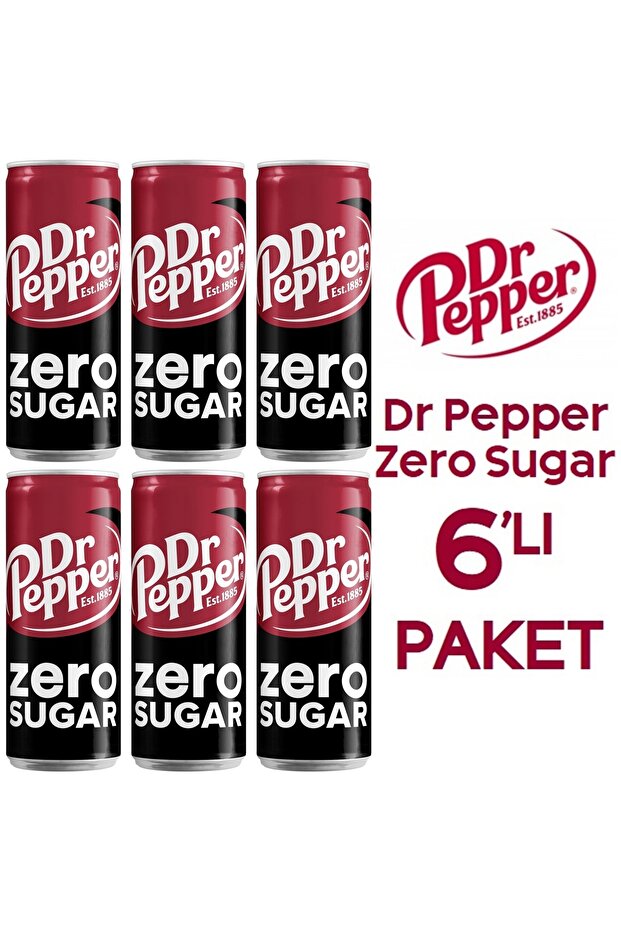 Dr Pepper Zero Sugar 330ml 6'lı Paket