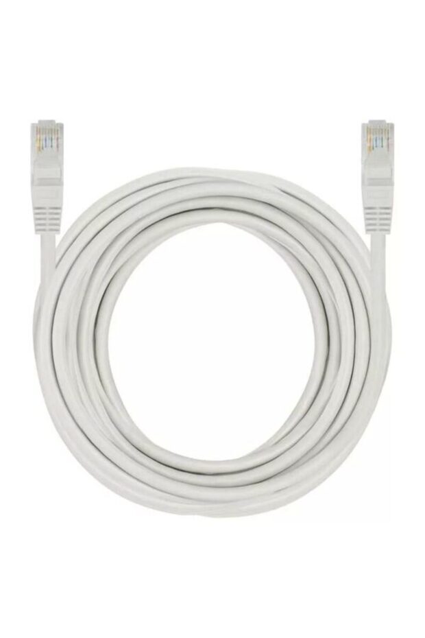 UTP Network Cable, Gray, Ethernet Cat 5e, 10m Length - Internet Patch Cable - 3
