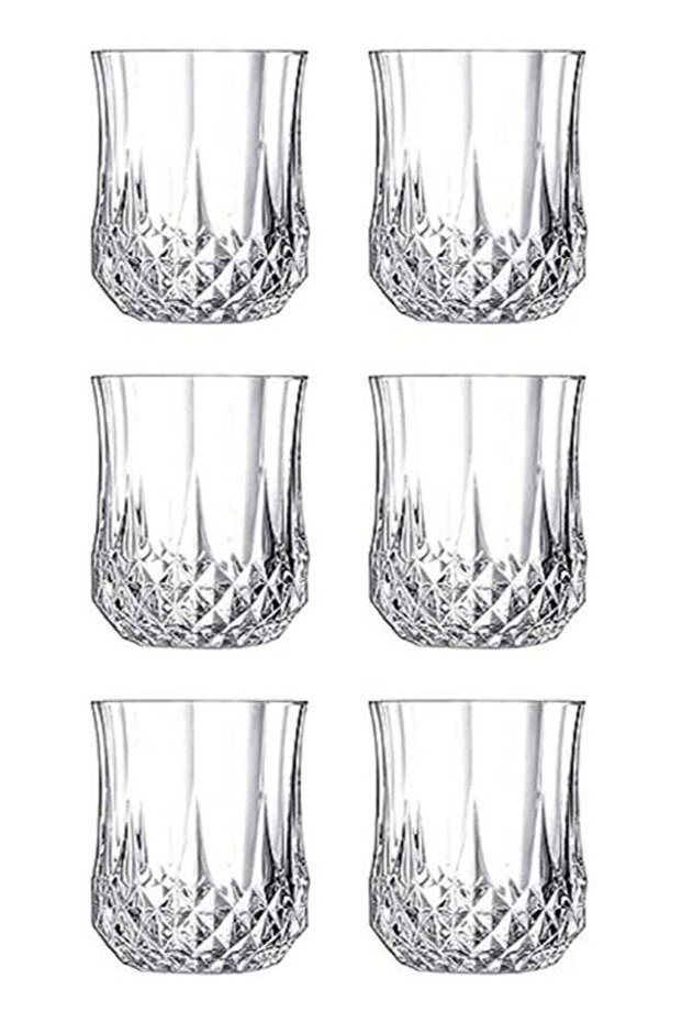 Vitacelli Diamond Cut Crystal Clear Glass - 210 Ml 6Pieces