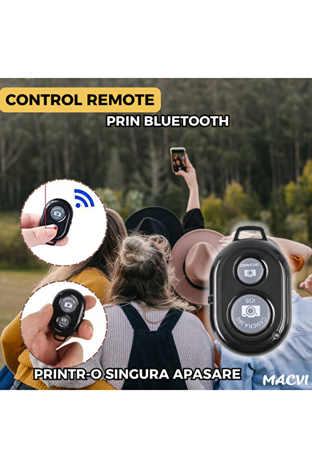 Macvi® selfie remote control compatible with iOS and Android, Bluetooth 4.0, dimensions 5cm x 2cm x 1cm - 4