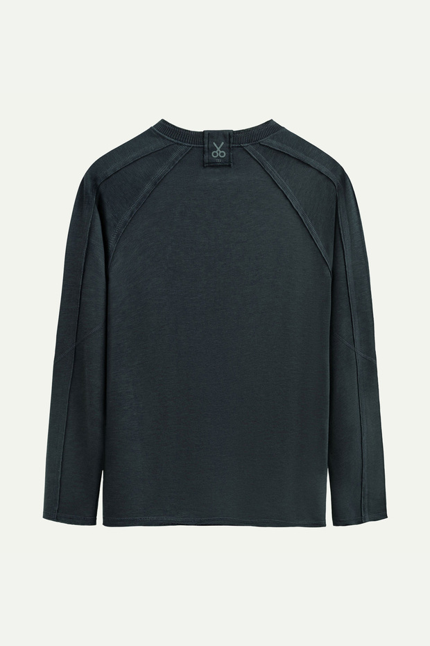 Erkek Basic Çift Taraflı Sweatshirt - Lyuga - Raven - 2