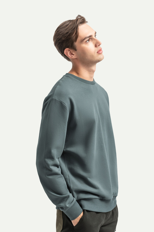 Erkek Basic Regular Sweatshirt - Ruga - Storm - 3