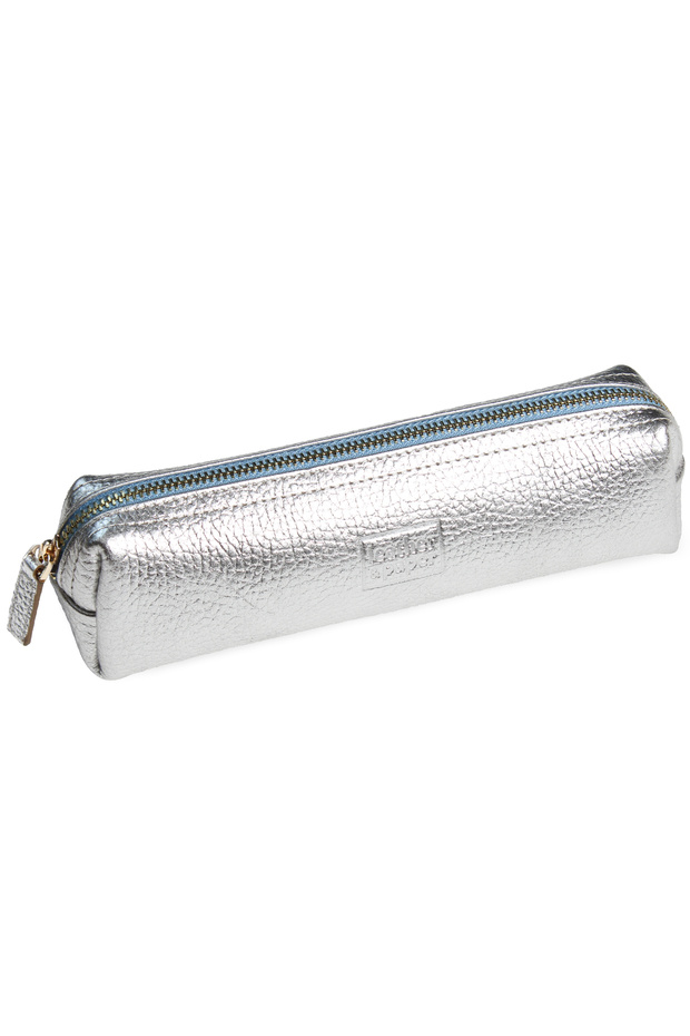 Leather Silver Pencil Case