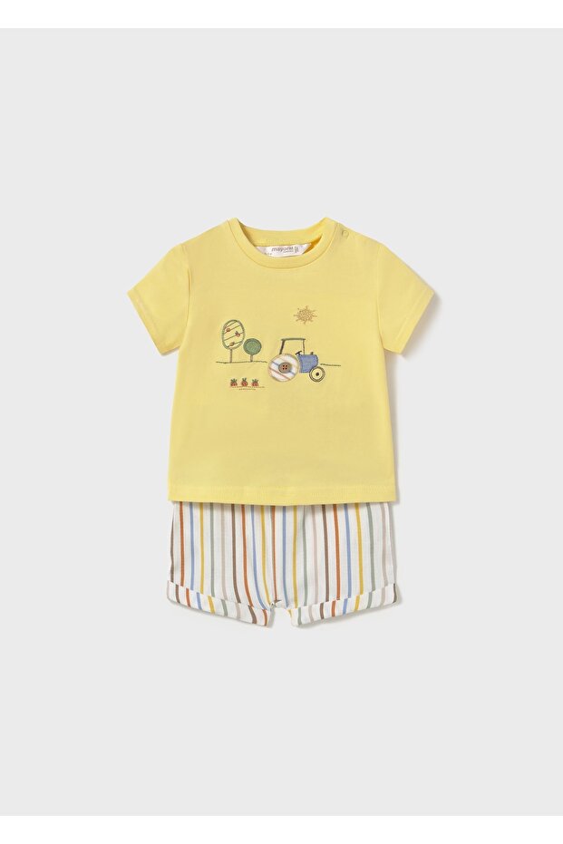 Baby Boy T-Shirt Shorts Set Yellow 1202