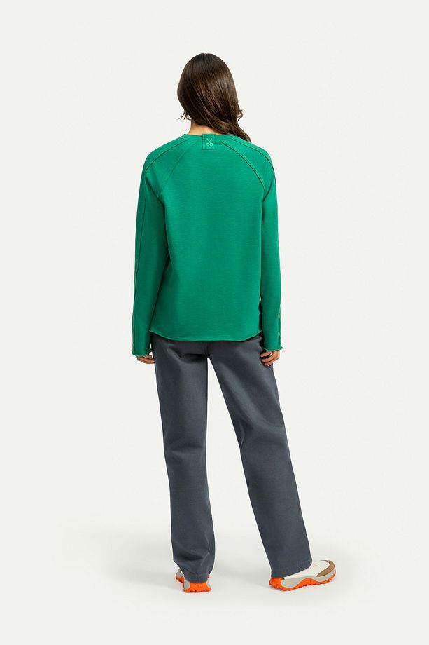 Unisex Basic Çift Taraflı Sweatshirt - Lyuga - Forest Shade - 6
