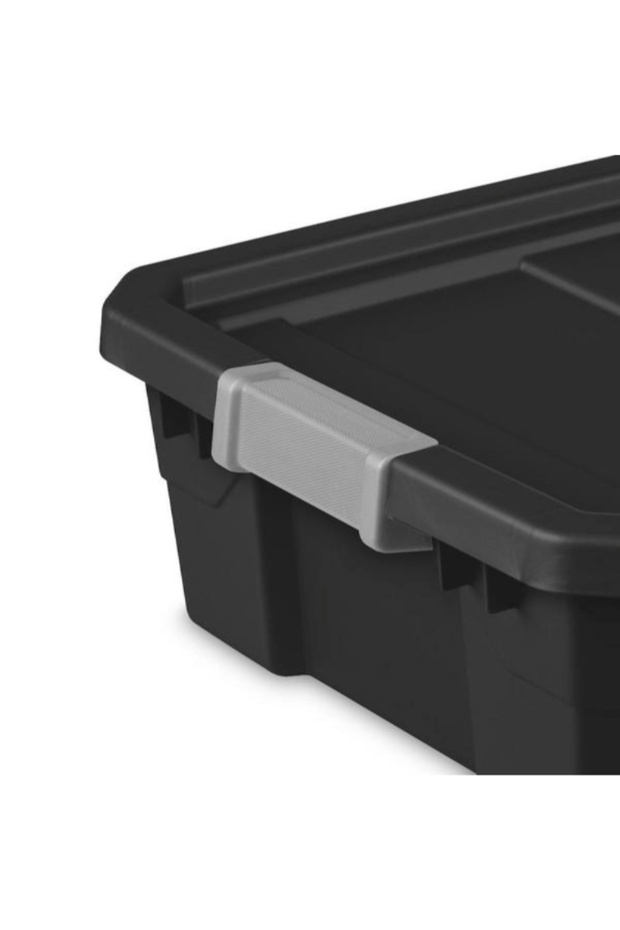 Latch Closure Rectangular Stacker Storage Tote 10 Gal - 4