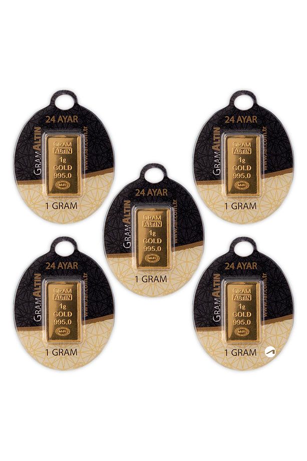 5 Adet 1 gr 24 Ayar Iar gram Altın - 1