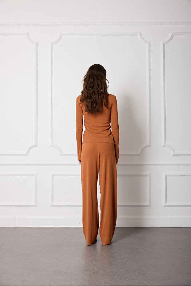 Mid Waist Tie Pants - 4