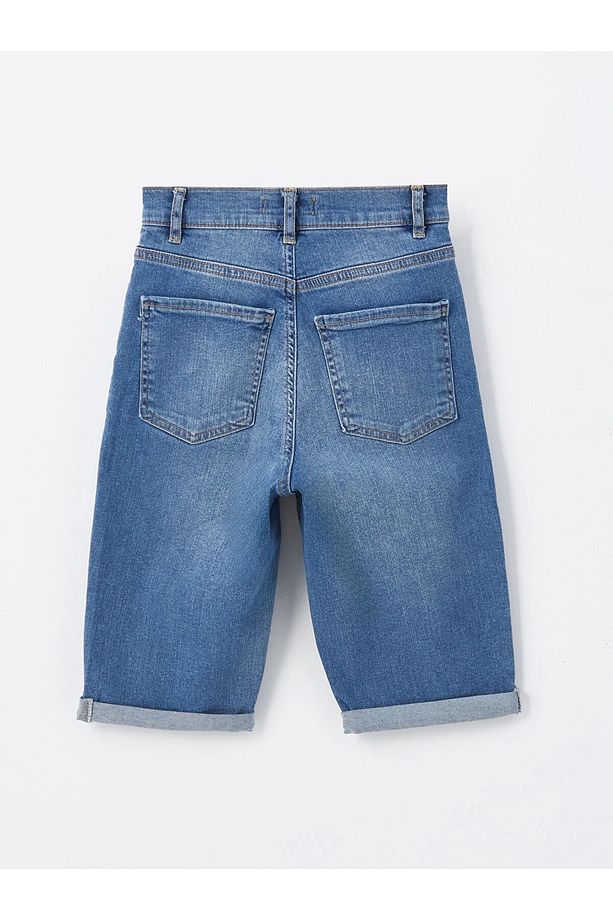 LCW Jeans Indigo Bermuda Fit Kadın Jean Şort - 6