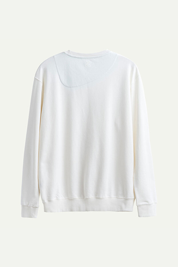 Erkek Basic Regular Sweatshirt - Ruga - Off White - 2