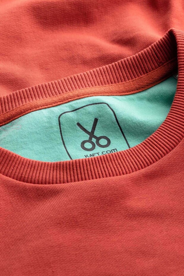 Erkek Basic Regular Sweatshirt - Ruga - Coral - 7